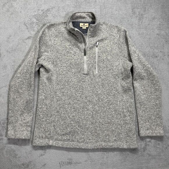 Woolrich Quarter 1/4 Zip Pullover Sweatshirt Mens Gray Medium‎ Outdoor - Picture 1 of 6